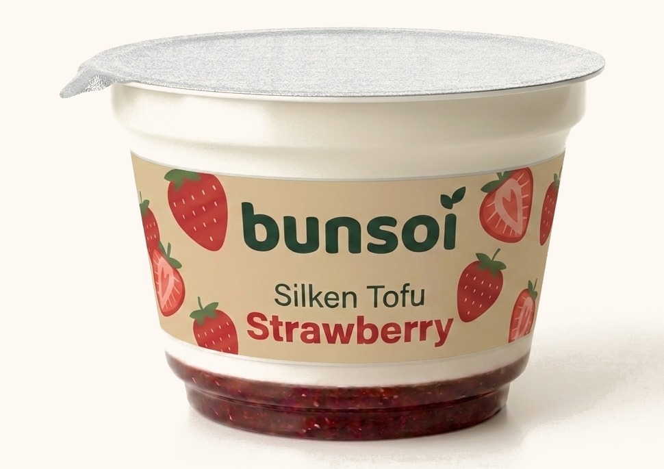 Bunsoi Strawberry silken tofu cup