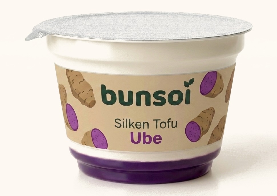 Bunsoi Ube silken tofu cup